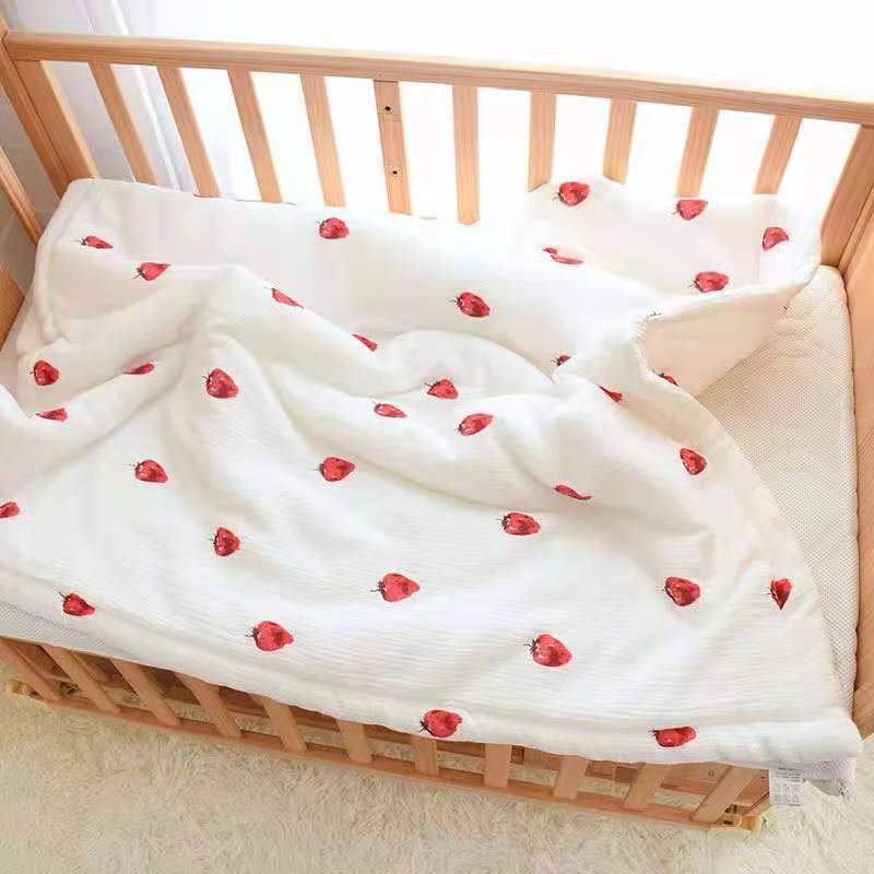 Cotton Quilt Four Seasons Baby Air-Conditioned Bedroom Blanket Quilt Nursery Baby Kids Children Bed Quilt