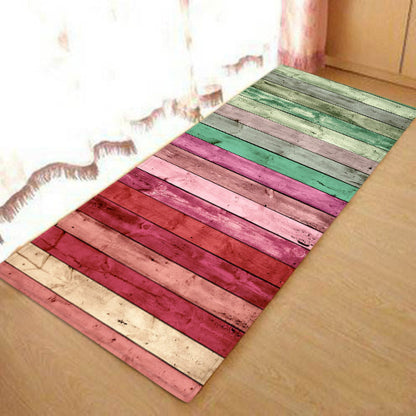 Kitchen Mat Bedroom Living Room Carpet Entrance Doormat Home Hallway Balcony Floor Mat Wood Pattern Bathroom Anti-Slip Long Rug