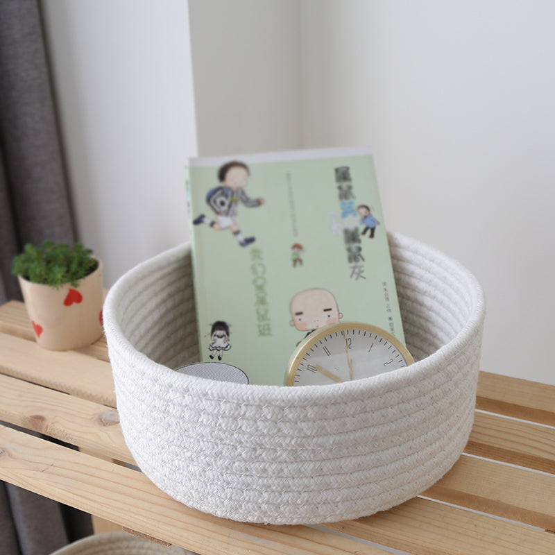 Cotton Thread, Cotton And Linen, Hand-woven Storage Basket, Table Storage Box, Finishing Cosmetic Box, Cotton Swab Jewelry