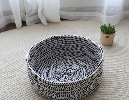 Cotton Thread, Cotton And Linen, Hand-woven Storage Basket, Table Storage Box, Finishing Cosmetic Box, Cotton Swab Jewelry