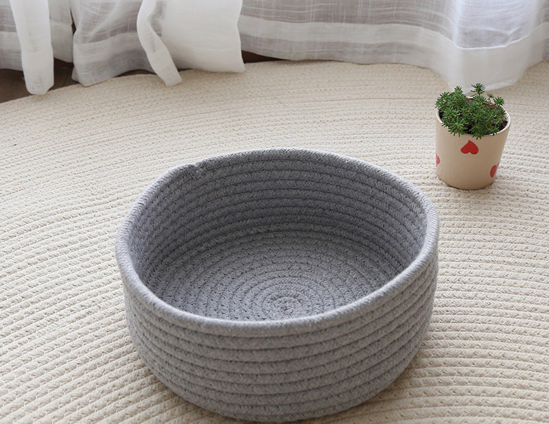 Cotton Thread, Cotton And Linen, Hand-woven Storage Basket, Table Storage Box, Finishing Cosmetic Box, Cotton Swab Jewelry