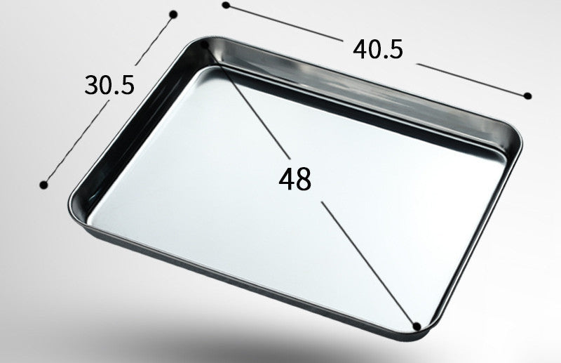 Stainless Steel Steamed Cake Baking Tray With Rectangular Thickened Shallow Tray