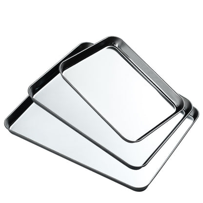 Stainless Steel Steamed Cake Baking Tray With Rectangular Thickened Shallow Tray