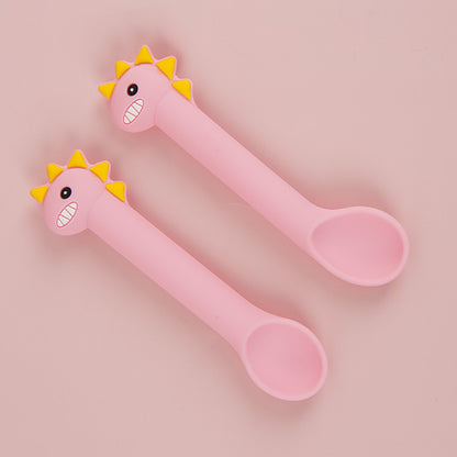 Baby Silicone Spoon Training Spoon Baby Feeding Soft Head Spoon Silicone Cartoon Spoon Tableware