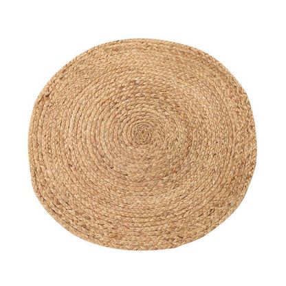 Round Rattan Carpet Bedroom Bedside Mat Woven Water Grass Mat Living Room Reed Coffee Table Mat Photography Decoration