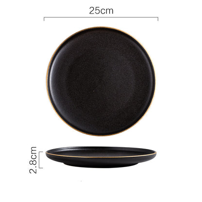 Black Plate, Ceramic Dish, Steak Plate