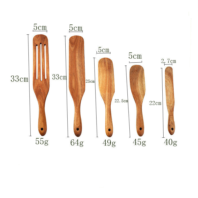 Acacia Teak Spatula Cooking kitchen Utensil Set Wooden Spurtles