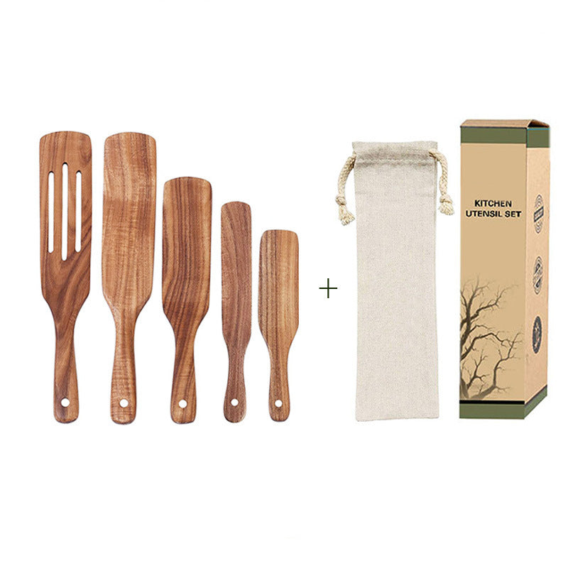 Acacia Teak Spatula Cooking kitchen Utensil Set Wooden Spurtles