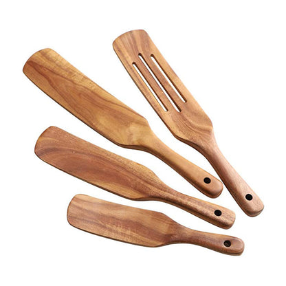 Acacia Teak Spatula Cooking kitchen Utensil Set Wooden Spurtles