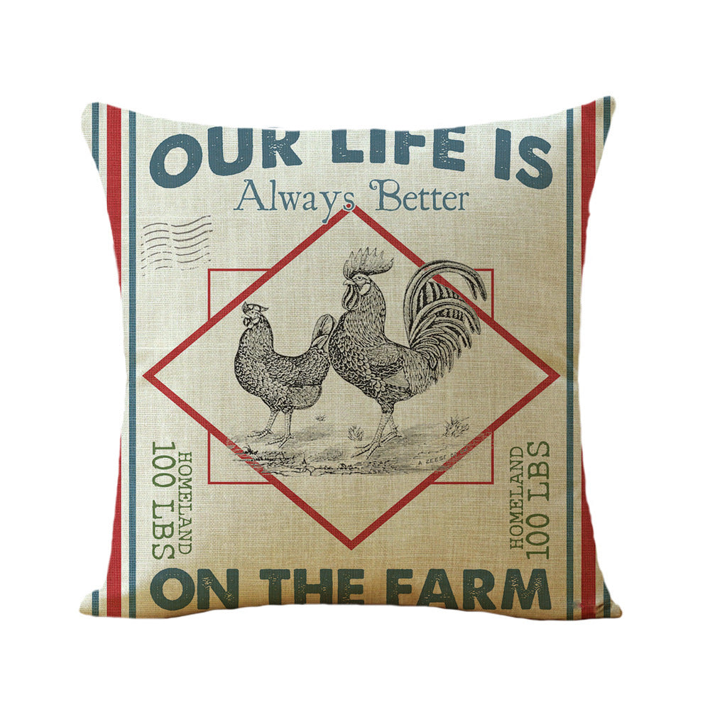 American Farm Style Car Sofa Linen Pillow