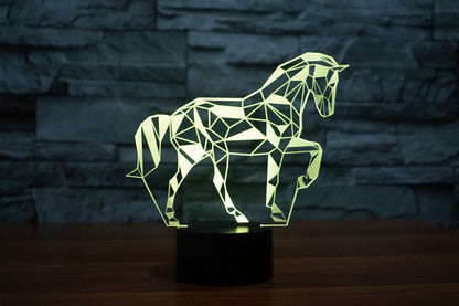 Puzzle Horse 3D Light, Colorful Touch LED Vision