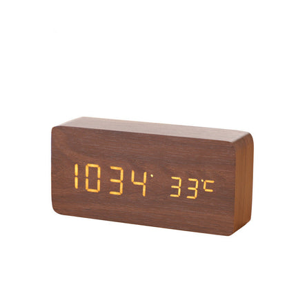 Alarm Clock LED Wooden Watch Table Digital Despertador Electronic Desktop Clocks