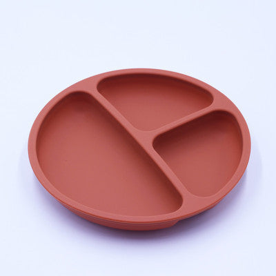 Silicone Baby Anti-drop Non-slip Dinner Plate Food Compartment Plate