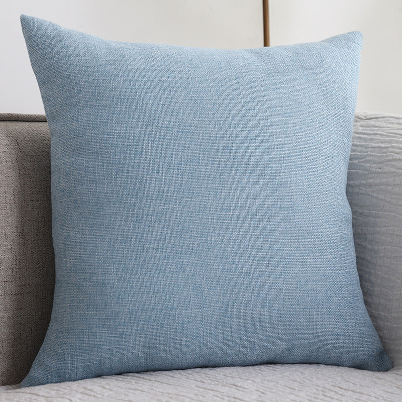 Plain Cotton Linen Sofa Cushion Thickened Square Pillow