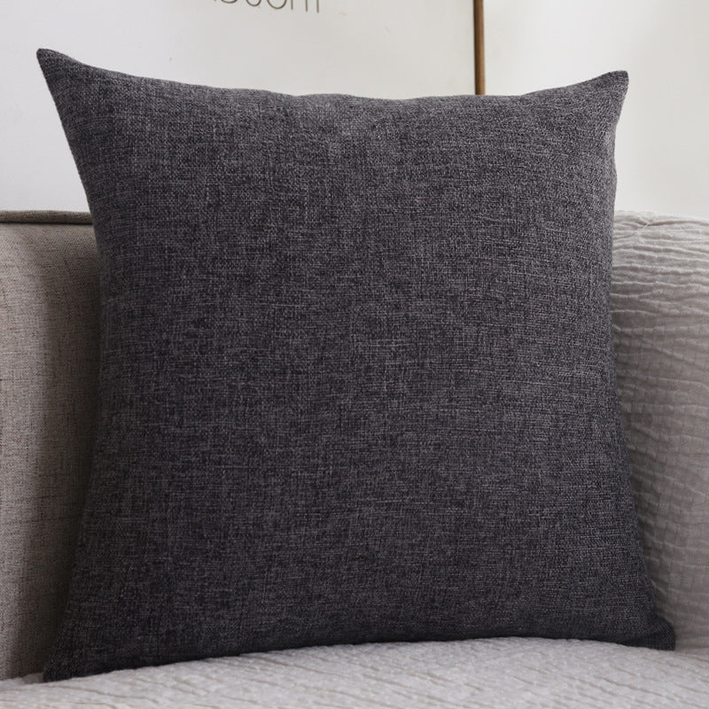 Plain Cotton Linen Sofa Cushion Thickened Square Pillow