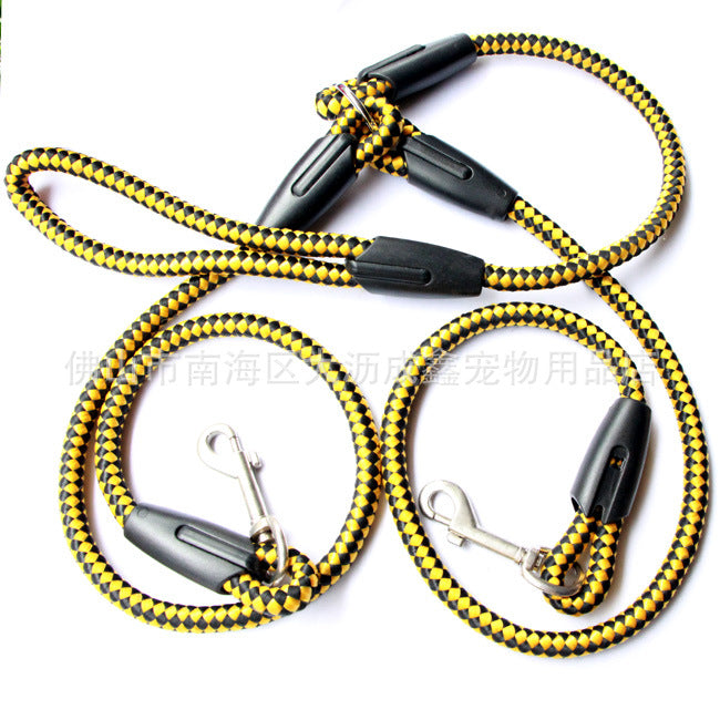 Double-Ended Traction Rope For Walking The Dog Hand-Double-Ended Traction Rope One Plus Two Leash Collar Pet Supplies Dog Collar