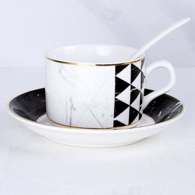 Ceramic Round Plate Coffee Cup And Saucer Set