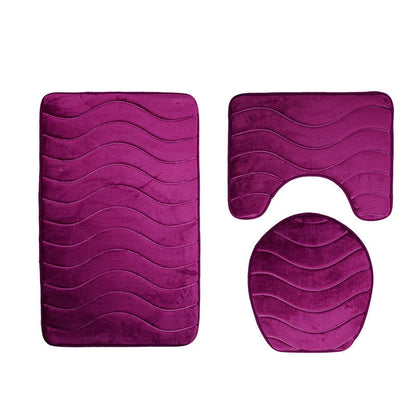 Three-piece Toilet Seat Toilet Mat Bathroom Non-slip Mat