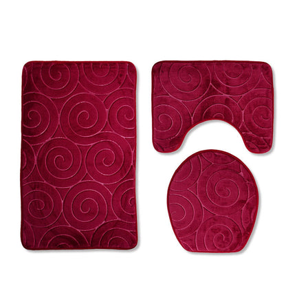 Three-piece Toilet Seat Toilet Mat Bathroom Non-slip Mat