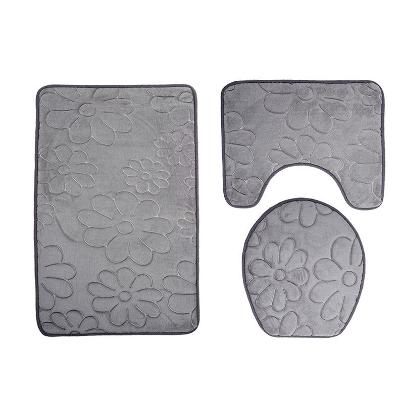 Three-piece Toilet Seat Toilet Mat Bathroom Non-slip Mat