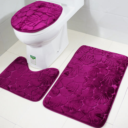 Three-piece Toilet Seat Toilet Mat Bathroom Non-slip Mat