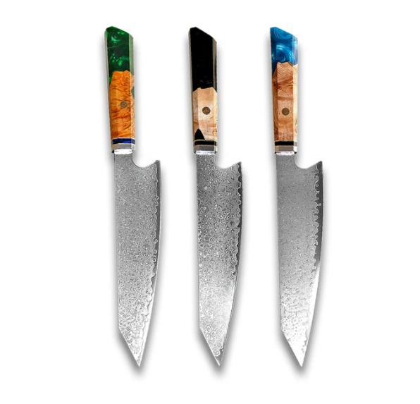 Chef's Knife For Japanese Cuisine In Damascus