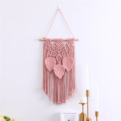 Cotton Rope Tassel Leaf Ornaments Hand-woven Tapestry Living Room Bedroom Tapestry