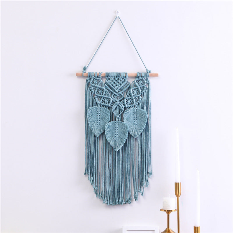 Cotton Rope Tassel Leaf Ornaments Hand-woven Tapestry Living Room Bedroom Tapestry