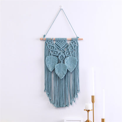 Cotton Rope Tassel Leaf Ornaments Hand-woven Tapestry Living Room Bedroom Tapestry