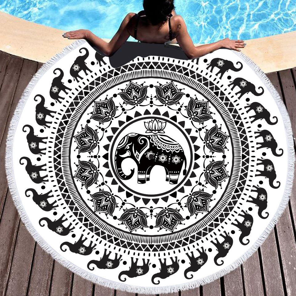 Tie-dye Colorful Digital Printing Microfiber Round Beach Towel