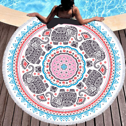 Tie-dye Colorful Digital Printing Microfiber Round Beach Towel