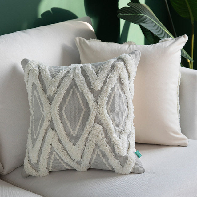 Cotton Woven Cushion Cover Tassel Pillow Case Morocco