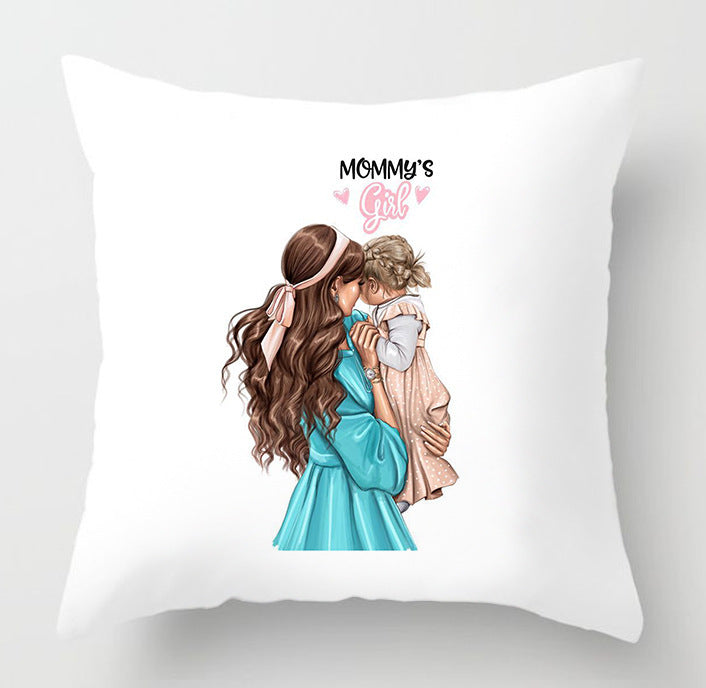 Parent-child Series Mother's Day Pillowcase Polyester Cushion