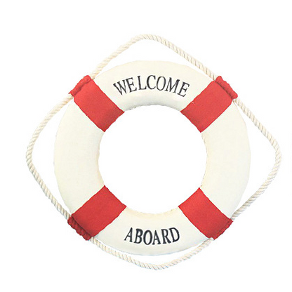 Cloth art lifebuoy wall hanging decoration