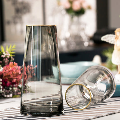 Golden glass vase restaurant home