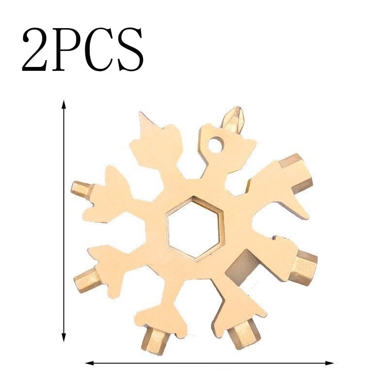 Snowflake Tool Card Portable Outdoor Emergency Octagonal Universal Snowflake