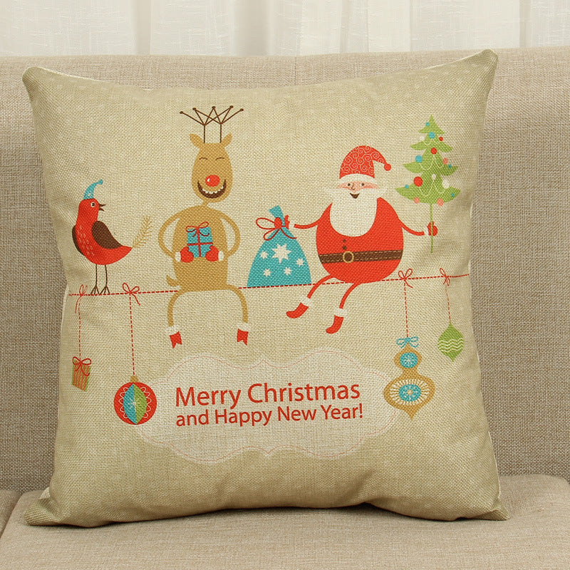 Christmas elk pillowcase