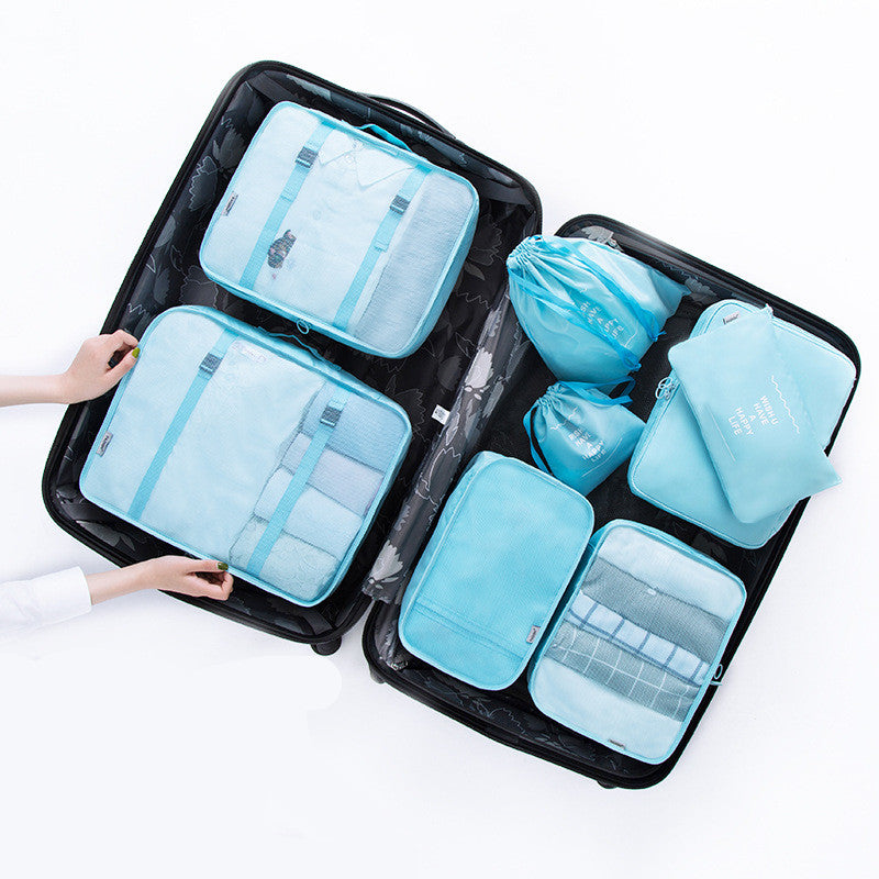 8-piece waterproof folding travel storage bag