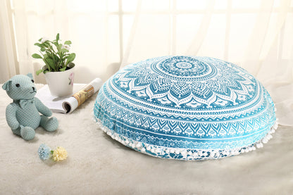 Colorful Mandala Floor Pillows Ottoman Round Bohemian Meditation Cushion Pillow Pouf