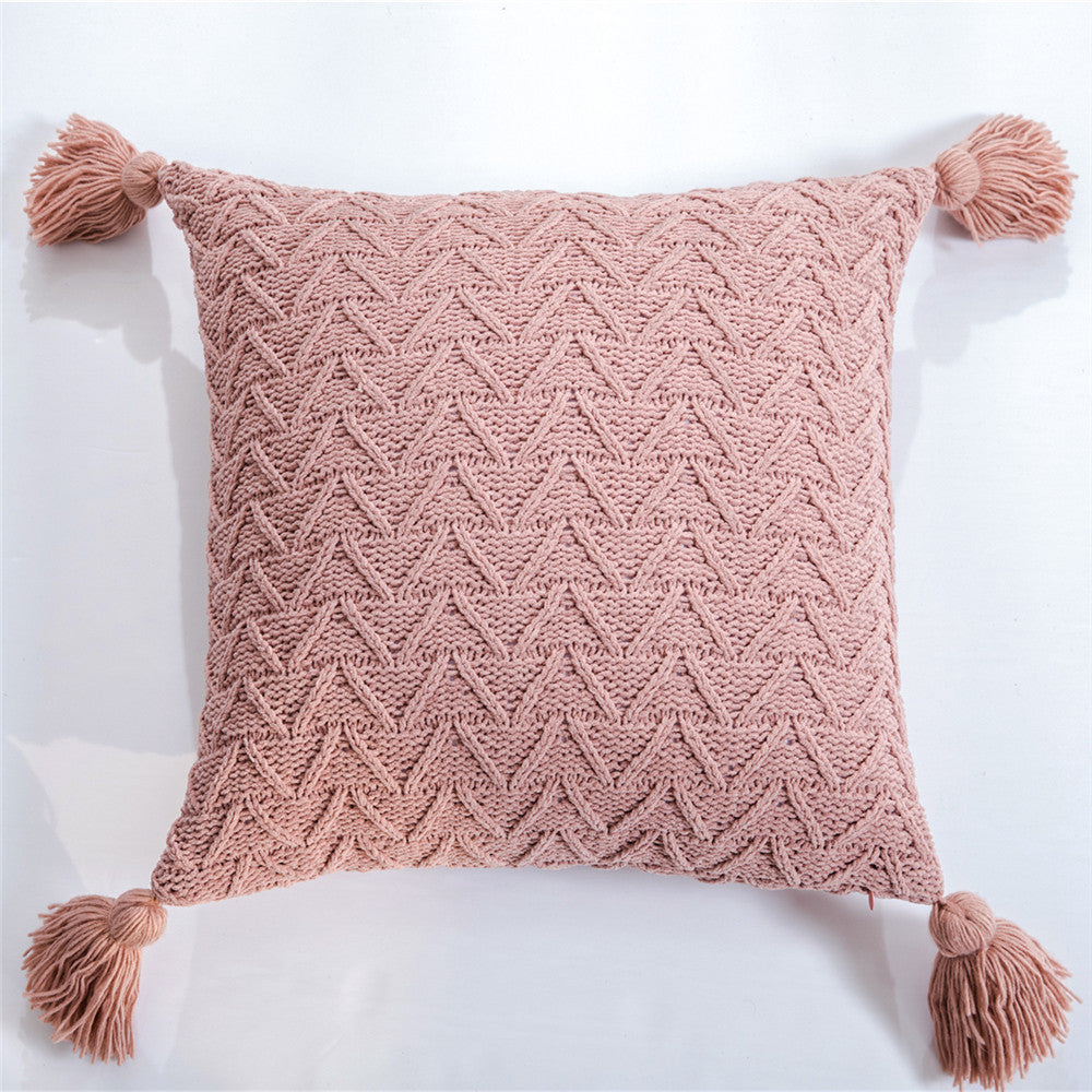 Chenille knitted quilted pillowcase