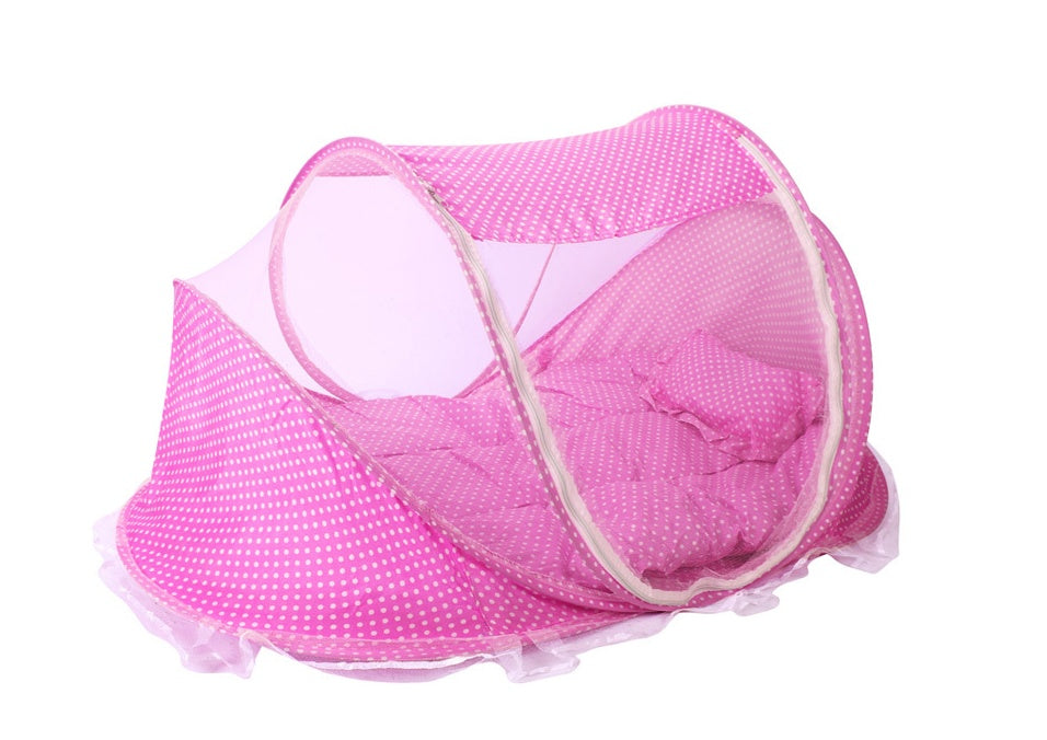 Baby foldable encrypted zipper mosquito net