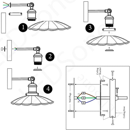 Vintage Retro Light Shade Ceiling Industrial E27 Wall Lights Sconce