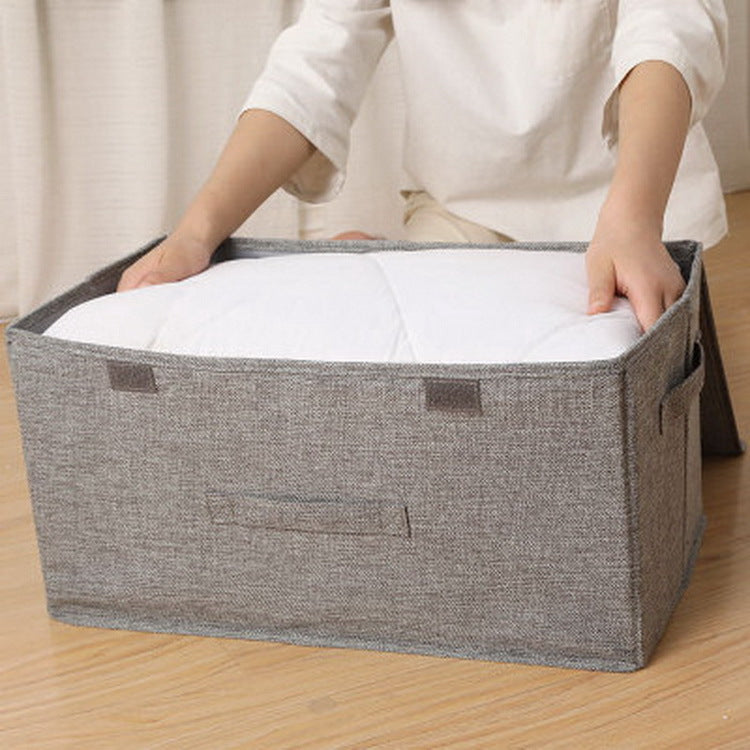 Cotton and linen collapsible storage box