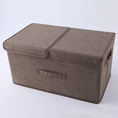 Cotton and linen collapsible storage box