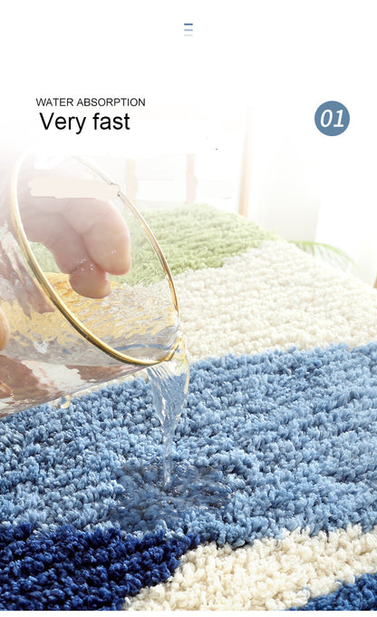 Microfiber top fast drying bath mat