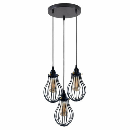 Retro Industrial Black Indoor Hanging Adjustable Pendant Light Big