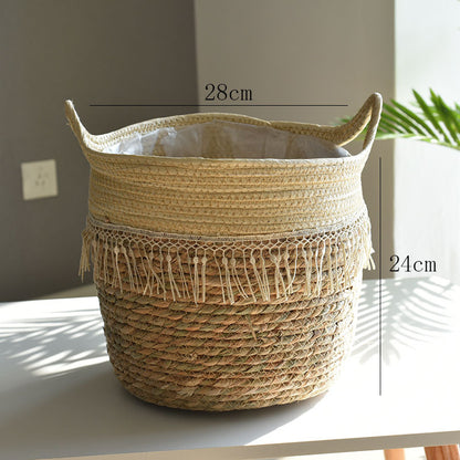 Weaving flowerpot extra large straw