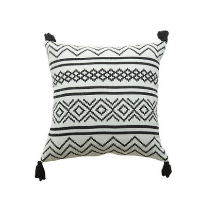 Nordic Morocco Chenille Geometric Throw Pillow Jacquard Tassel