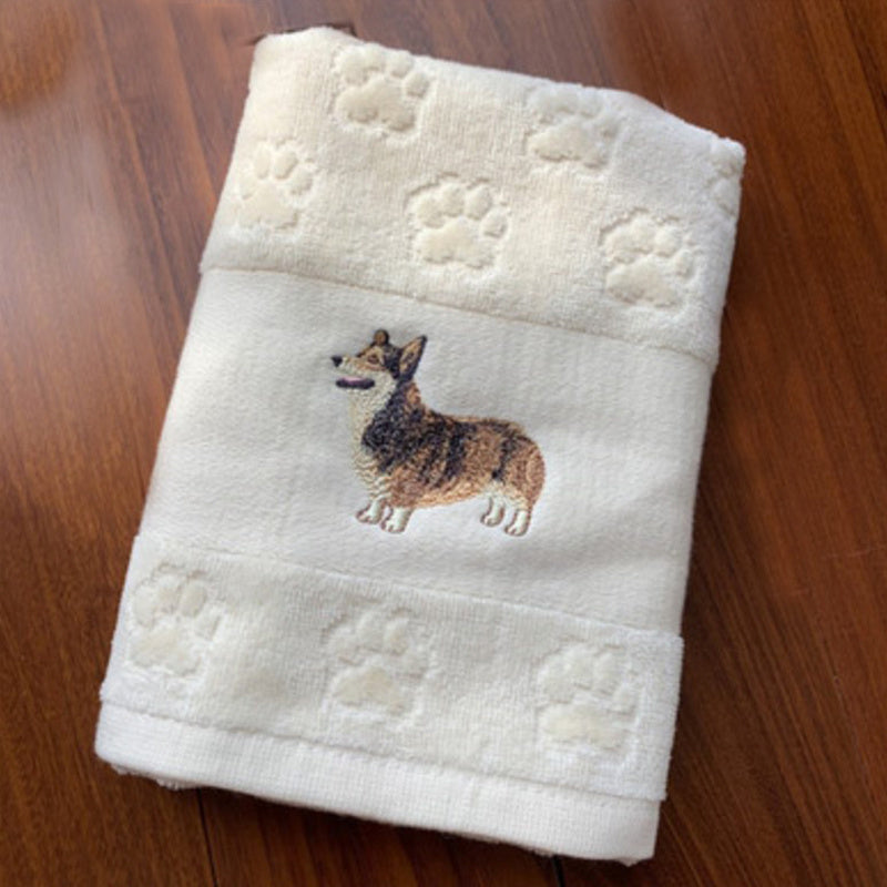 Dog Embroidery Water Absorbing Wash Towel