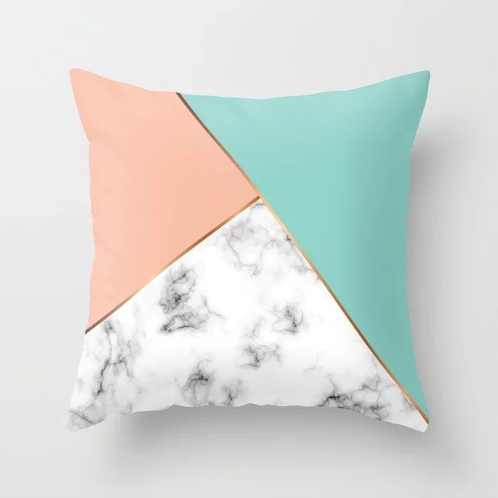 Pink Geometric Abstract Decorative Pillows Case